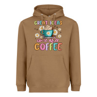 Toasted Coconut great ideas come after coffee Heavyweight Hoodie - MaliasSmallBusiness