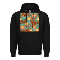 Black plaid fall pumpkin seamless Zipper Hoodie - AdoDesignShop