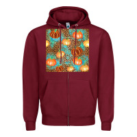 Burgundy plaid fall pumpkin seamless Zipper Hoodie - AdoDesignShop