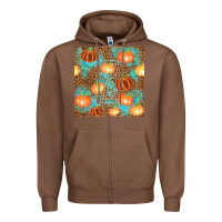 Chestnut plaid fall pumpkin seamless Zipper Hoodie - AdoDesignShop
