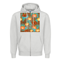 Dove Grey plaid fall pumpkin seamless Zipper Hoodie - AdoDesignShop