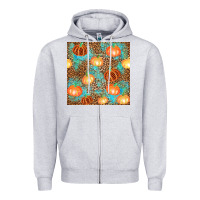 Heather Grey plaid fall pumpkin seamless Zipper Hoodie - AdoDesignShop