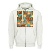 Oatmeal Heather plaid fall pumpkin seamless Zipper Hoodie - AdoDesignShop