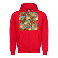 Red plaid fall pumpkin seamless Zipper Hoodie - AdoDesignShop