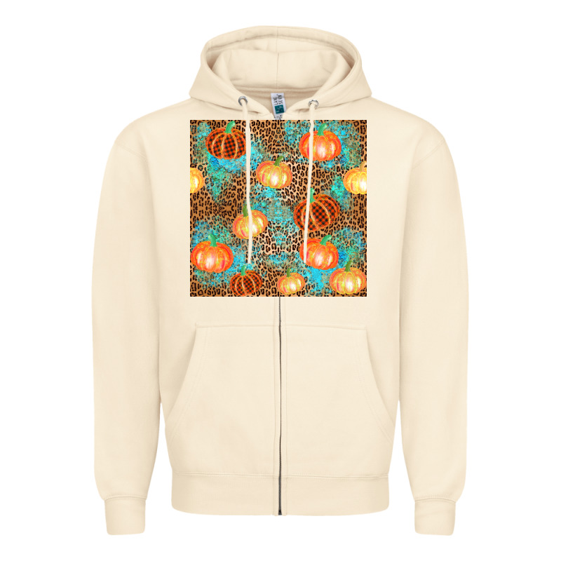 Plaid Fall Pumpkin Seamless Zipper Hoodie by AdoDesignShop | Teevron