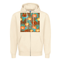 Sandshell plaid fall pumpkin seamless Zipper Hoodie - AdoDesignShop