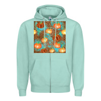 Seafoam plaid fall pumpkin seamless Zipper Hoodie - AdoDesignShop