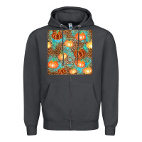 Smoke plaid fall pumpkin seamless Zipper Hoodie - AdoDesignShop