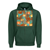 Sports Green plaid fall pumpkin seamless Zipper Hoodie - AdoDesignShop