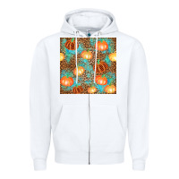 White plaid fall pumpkin seamless Zipper Hoodie - AdoDesignShop
