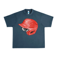 Midnight Navy red baseball helmet fa element Urban Heavy Tee - FaDigitalArtStudio