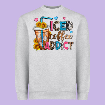 Iced Coffee Addict Heavyweight Sweatshirt Designed By Zillion Design Studio