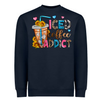 Navy iced coffee addict Heavyweight Sweatshirt - Zillion Design Studio