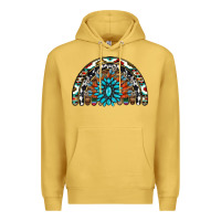 Antique Gold western turquoise aztec cowhide serape  rainbows Premium Hoodie - AdoDesignShop