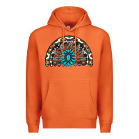 Carrot western turquoise aztec cowhide serape  rainbows Premium Hoodie - AdoDesignShop
