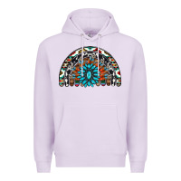 Lilac western turquoise aztec cowhide serape  rainbows Premium Hoodie - AdoDesignShop