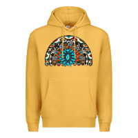 Mustard western turquoise aztec cowhide serape  rainbows Premium Hoodie - AdoDesignShop