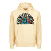 Pina Colada western turquoise aztec cowhide serape  rainbows Premium Hoodie - AdoDesignShop
