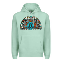 Seafoam western turquoise aztec cowhide serape  rainbows Premium Hoodie - AdoDesignShop