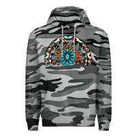 Slate Camo western turquoise aztec cowhide serape  rainbows Premium Hoodie - AdoDesignShop