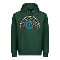 Sports Green western turquoise aztec cowhide serape  rainbows Premium Hoodie - AdoDesignShop