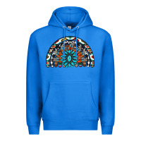 True Royal western turquoise aztec cowhide serape  rainbows Premium Hoodie - AdoDesignShop
