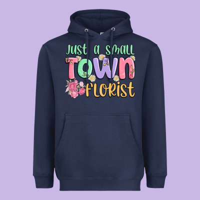 Just A Small Town Florist Heavyweight Hoodie Designed By Maliassmallbusiness