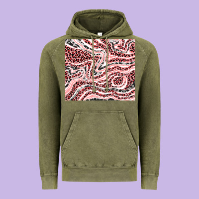 Pinky Leopard And Cowhide Valentine's Day Vintage Hoodie Designed By Ranaportraitstore