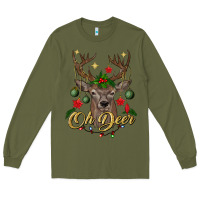 Army Green oh deer Christmas Long Sleeve Tee - BundleAndBundleShop