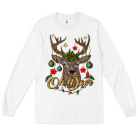White oh deer Christmas Long Sleeve Tee - BundleAndBundleShop