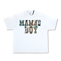 White Western Mama's Boy Urban Heavy Tee - CowhideDigitalArt