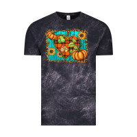 Cloud Black fall pumpkins and sunflowers heart Vintage Tee - BarkalooDesign
