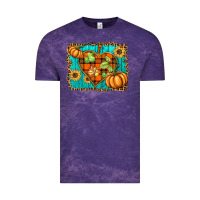 Cloud Purple fall pumpkins and sunflowers heart Vintage Tee - BarkalooDesign