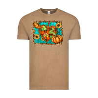Vintage Coffee fall pumpkins and sunflowers heart Vintage Tee - BarkalooDesign
