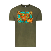 Vintage Olive fall pumpkins and sunflowers heart Vintage Tee - BarkalooDesign