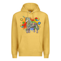 Antique Gold autism unicorn Premium Hoodie - LillyAllenDesigns