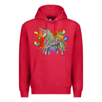 Cardinal autism unicorn Premium Hoodie - LillyAllenDesigns