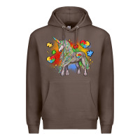 Coffee autism unicorn Premium Hoodie - LillyAllenDesigns