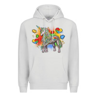 Dove Grey autism unicorn Premium Hoodie - LillyAllenDesigns