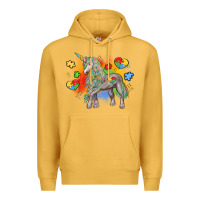 Mustard autism unicorn Premium Hoodie - LillyAllenDesigns
