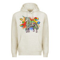 Oatmeal Heather autism unicorn Premium Hoodie - LillyAllenDesigns