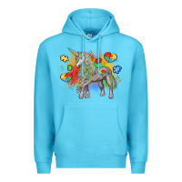 Ocean Blue autism unicorn Premium Hoodie - LillyAllenDesigns