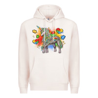 Pale Pink autism unicorn Premium Hoodie - LillyAllenDesigns