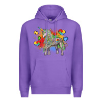 Purple autism unicorn Premium Hoodie - LillyAllenDesigns