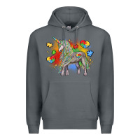 Rock autism unicorn Premium Hoodie - LillyAllenDesigns