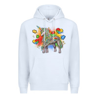 White autism unicorn Premium Hoodie - LillyAllenDesigns