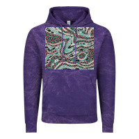 Cloud Purple pink and turquoise cowhide and leopard Vintage Hoodie - RanaPortraitStore