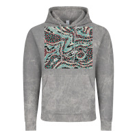 Cloud Rock pink and turquoise cowhide and leopard Vintage Hoodie - RanaPortraitStore