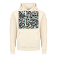 Vintage Artic pink and turquoise cowhide and leopard Vintage Hoodie - RanaPortraitStore