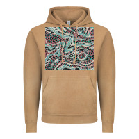 Vintage Camel pink and turquoise cowhide and leopard Vintage Hoodie - RanaPortraitStore
